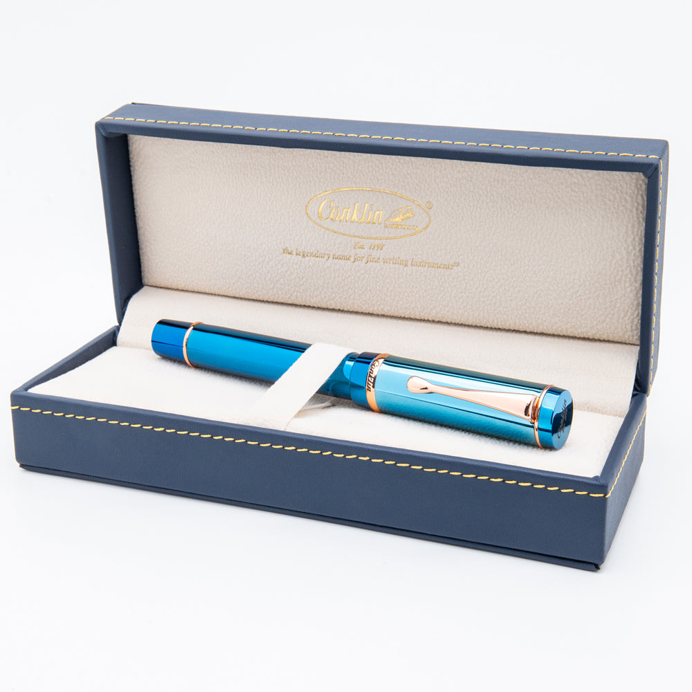 Conklin Duragraph Special Edition PVD Blue Fountain Pen