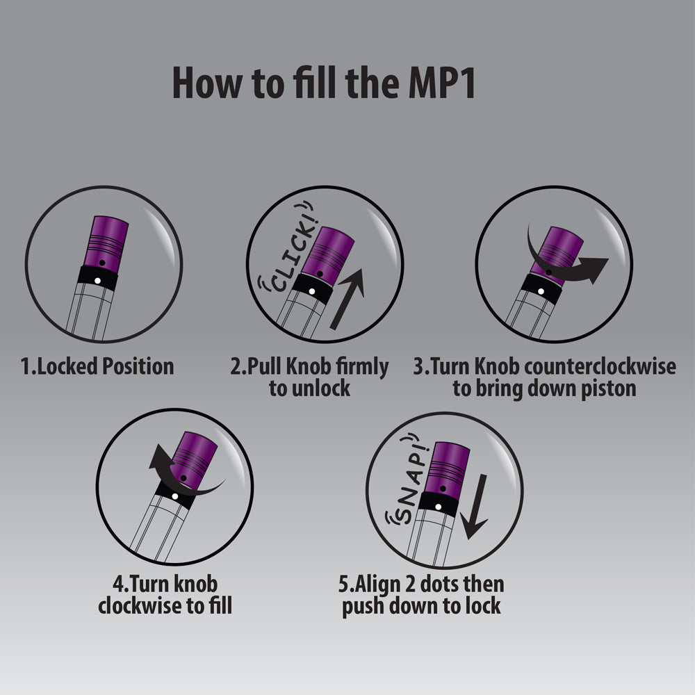 Monteverde USA® MP1 Lock-It Piston Technology Fountain Pen Purple Frost