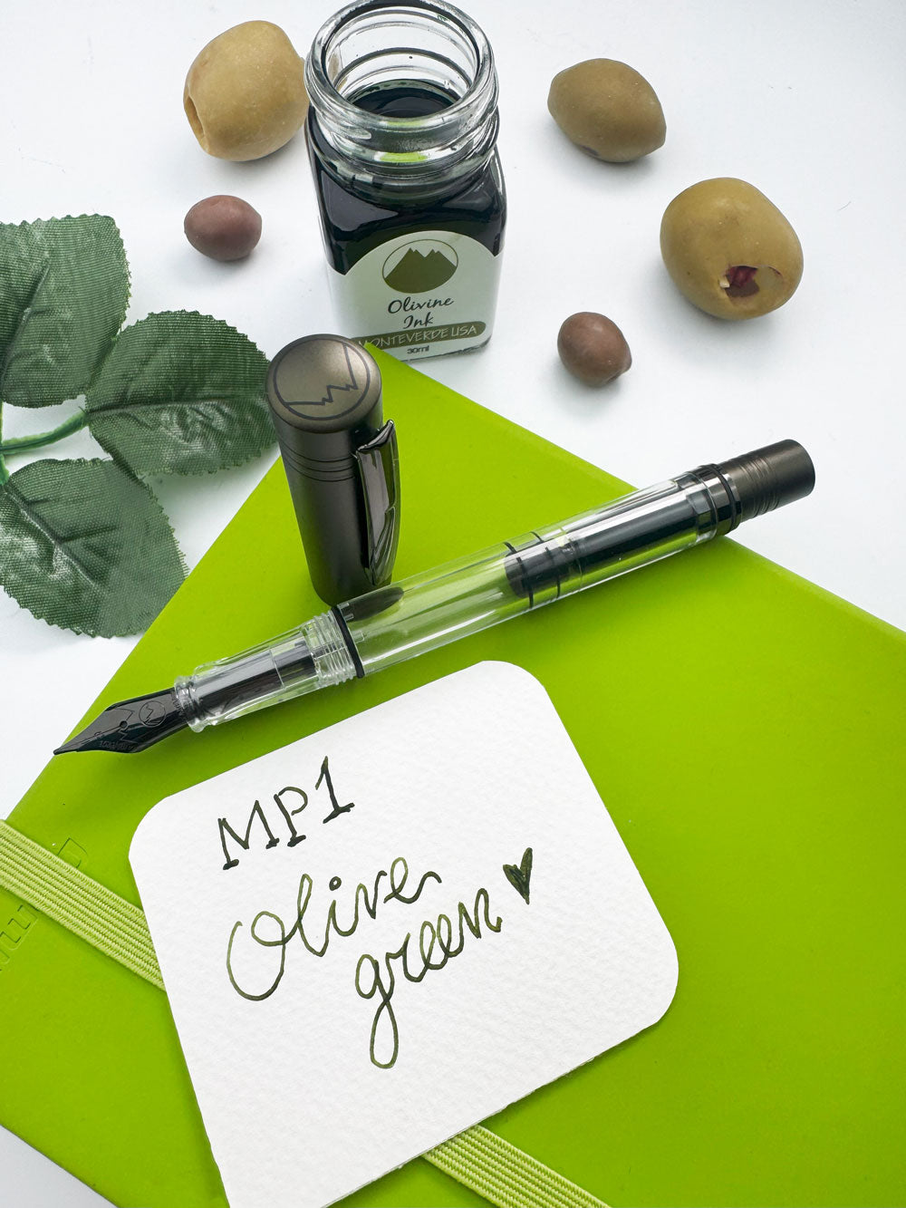 Monteverde USA® MP1 Lock-It Piston Technology Fountain Pen Olive Green