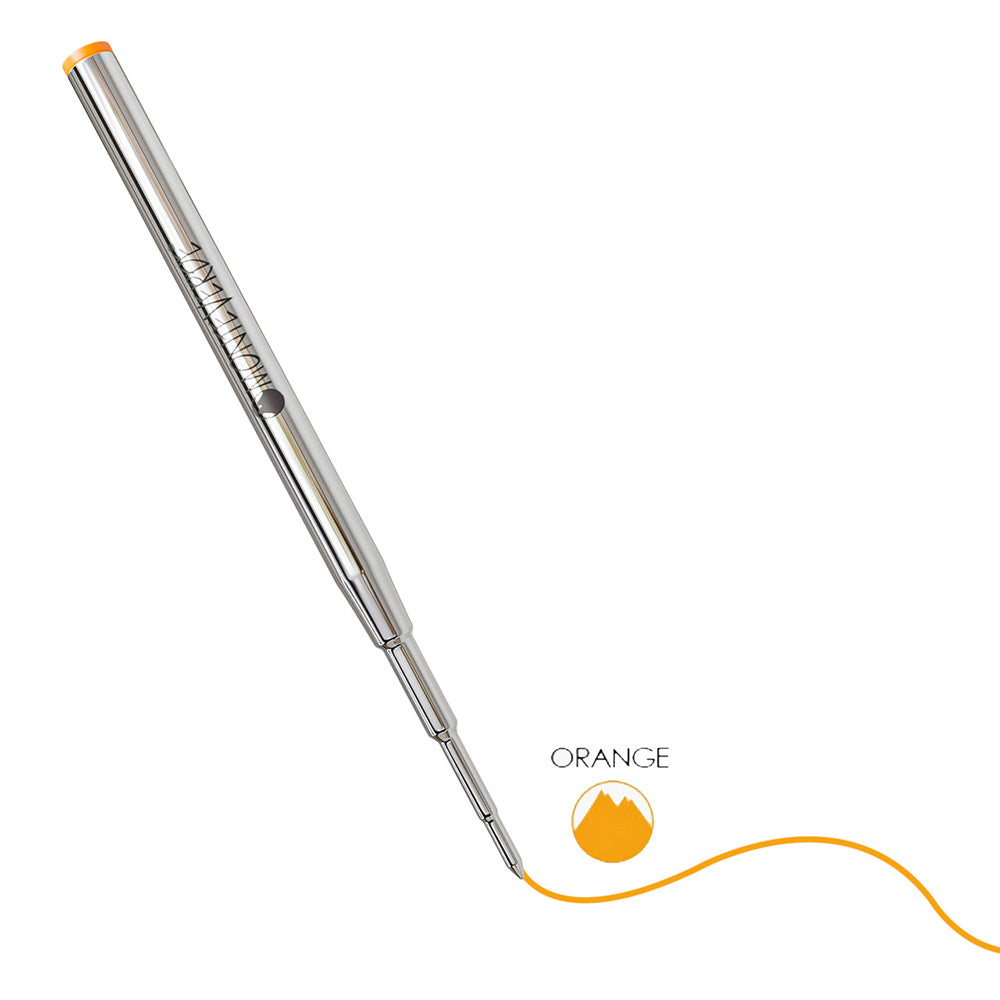 Monteverde USA Soft Roll Ballpoint Refill To Fit Montblanc Ballpoint Pens, Mediium Point, Pack of 2 Refills - Orange(M132OR)