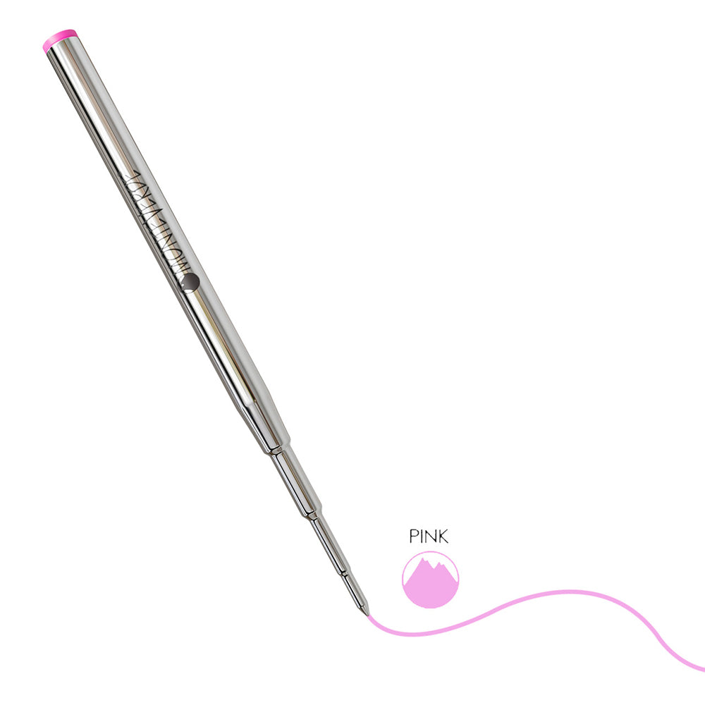 Monteverde USA Soft Roll Ballpoint Refill To Fit Montblanc Ballpoint Pens, Mediium Point, Pack of 2 Refills - Pink(M132PK)