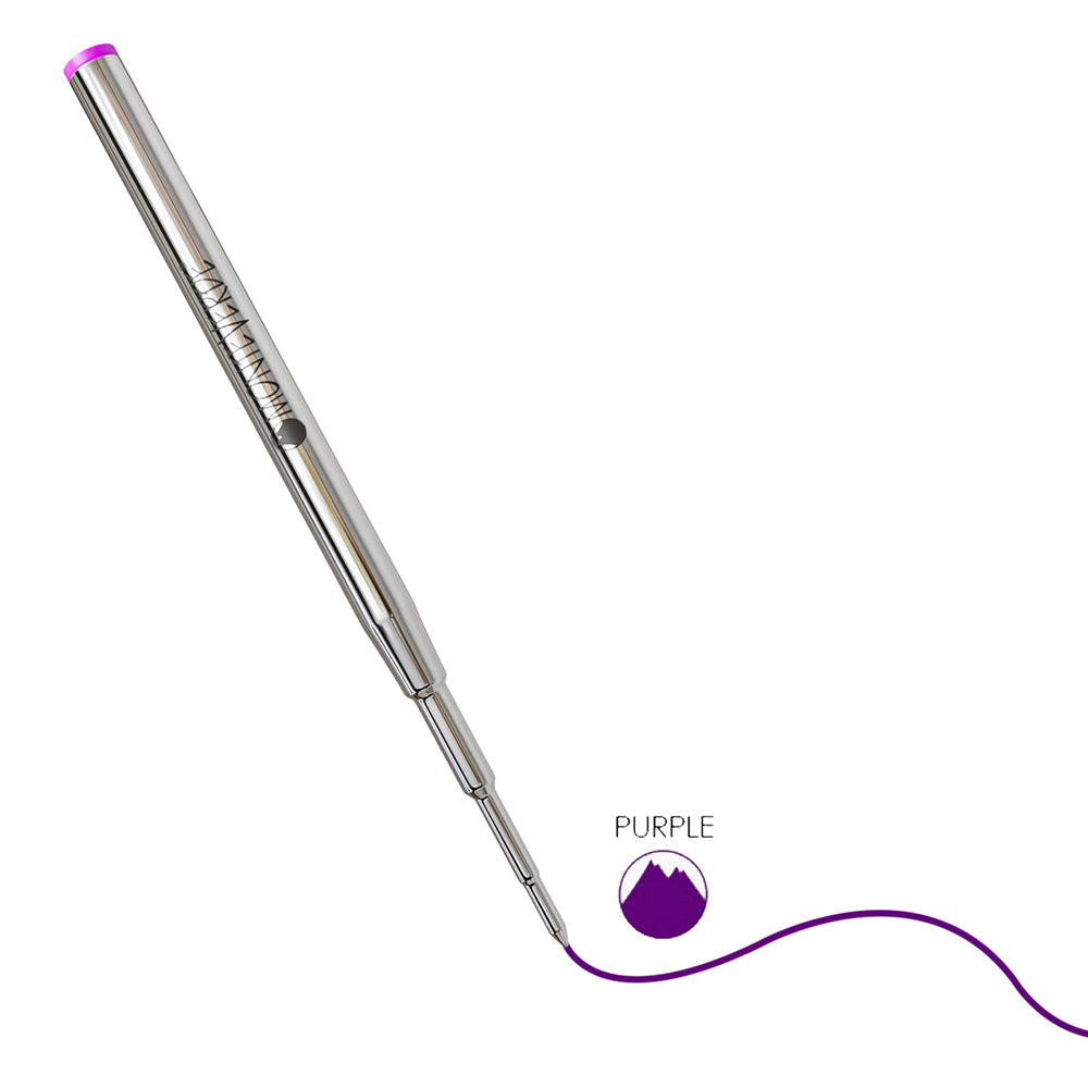 Monteverde USA Soft Roll Ballpoint Refill To Fit Montblanc Ballpoint Pens, Mediium Point, Pack of 2 Refills - Purple(M132PL)