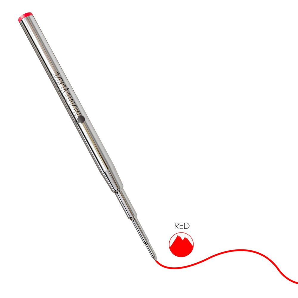 Monteverde USA Soft Roll Ballpoint Refill To Fit Montblanc Ballpoint Pens, Mediium Point, Pack of 2 Refills - Red(M132RD)