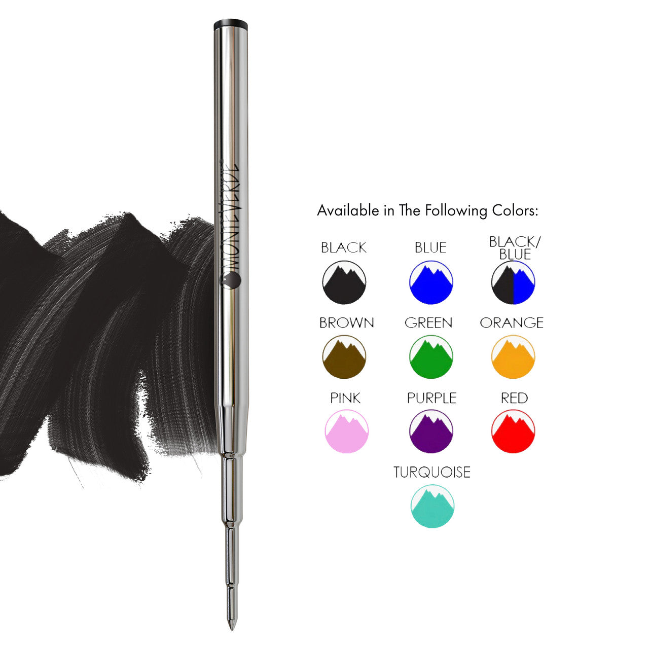 Monteverde USA Soft Roll Ballpoint Refill To Fit Montblanc Ballpoint Pens, Mediium Point, Pack of 2 Refills - Purple(M132PL)