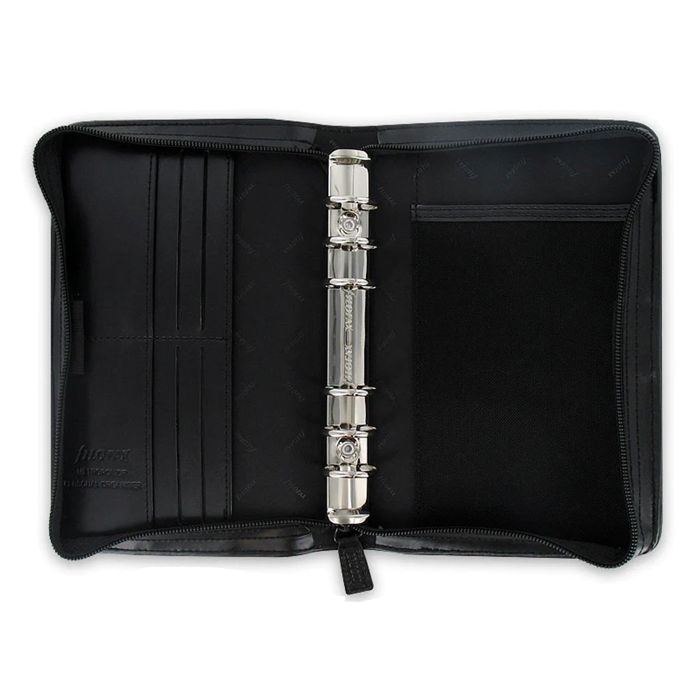 Filofax Metropol Zip Personal Organiser - Black
