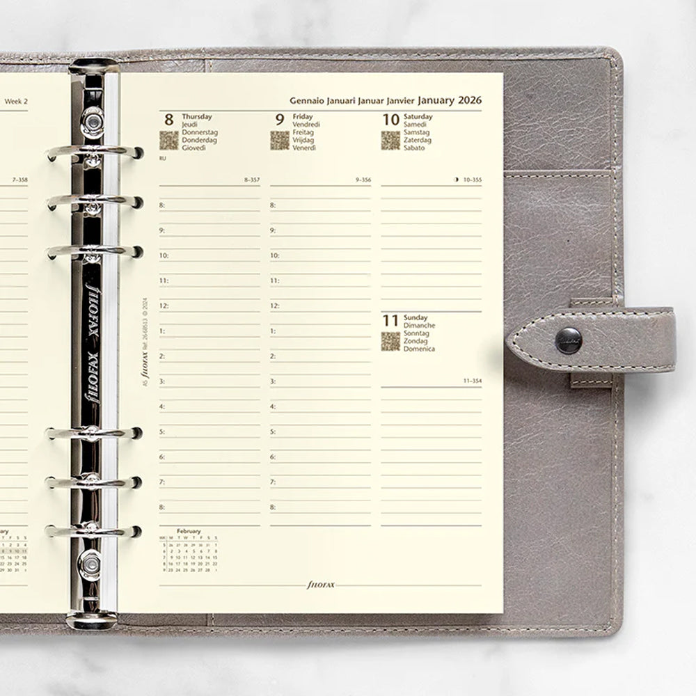 Week On Two Pages Diary With Appointments - A5 Cotton Cream 2026 Multilanguage