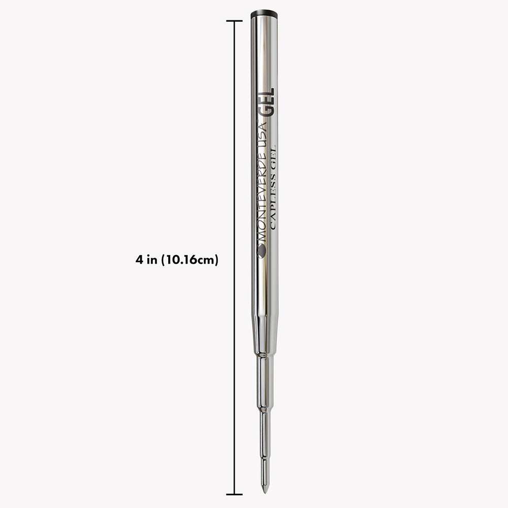 Monteverde USA Capless Gel Refill To Fit Montblanc Ballpoint Pens, Fine Point, Pack of 2 Refills - Black Black(M422BB)