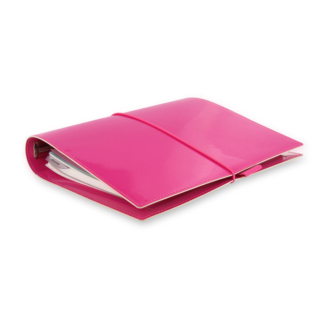 Filofax Domino Patent A5 Organiser - Hot Pink
