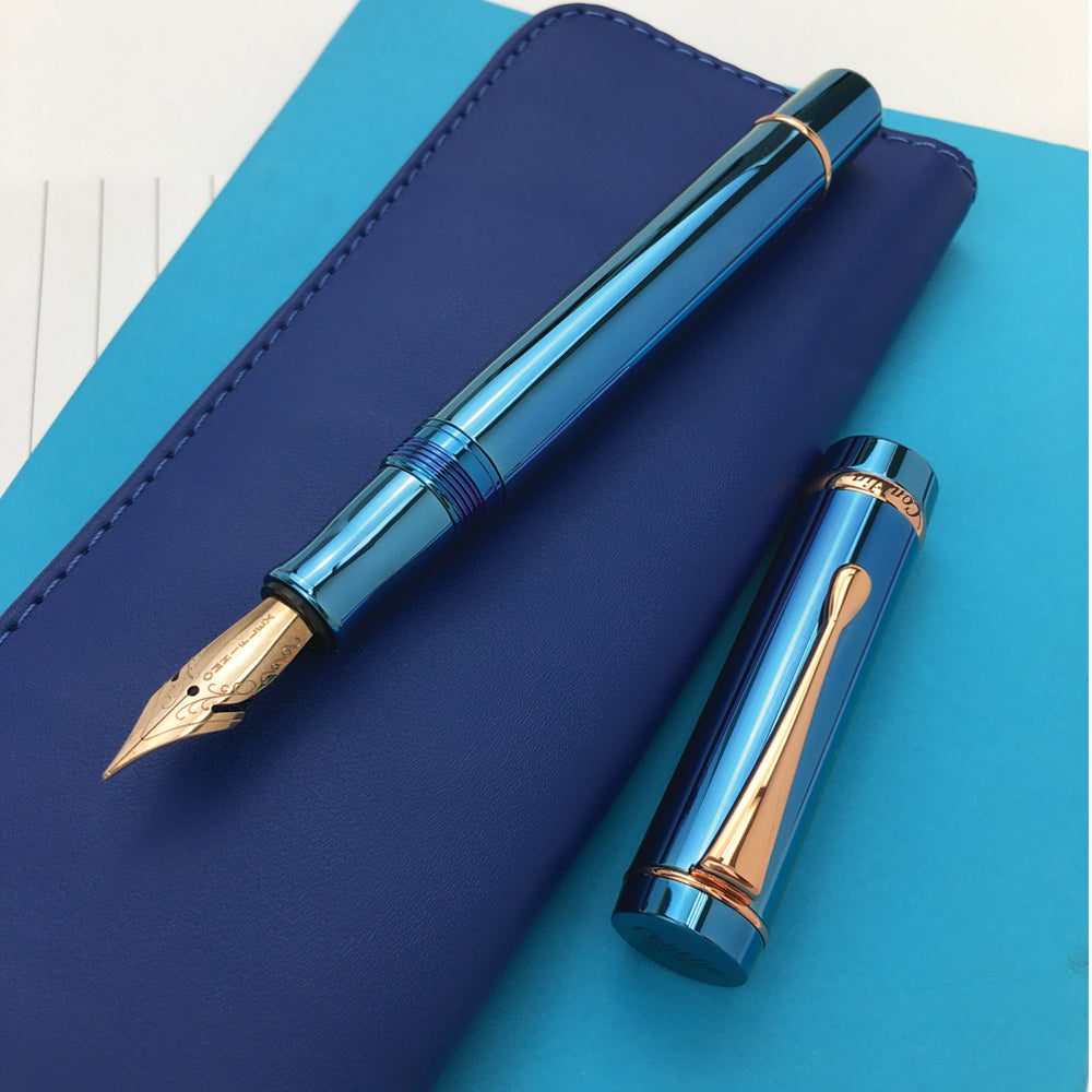 Conklin Duragraph Special Edition PVD Blue Fountain Pen