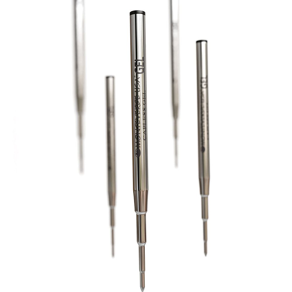 Monteverde USA Capless Gel Refill To Fit Montblanc Ballpoint Pens, Fine Point, Pack of 2 Refills - Black Black(M422BB)