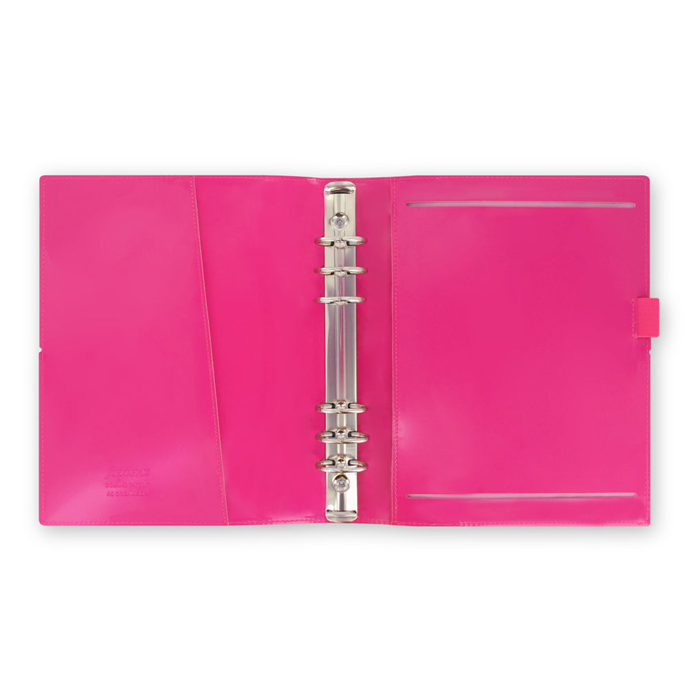 Filofax Domino Patent A5 Organiser - Hot Pink