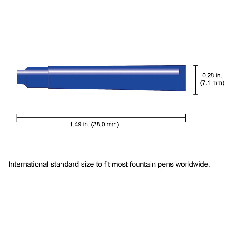 Monteverde USA International Standard Size Ink Blue Cartridge To Fit Most Fountain Pen, 6pcs, Blister Pack, G372BU