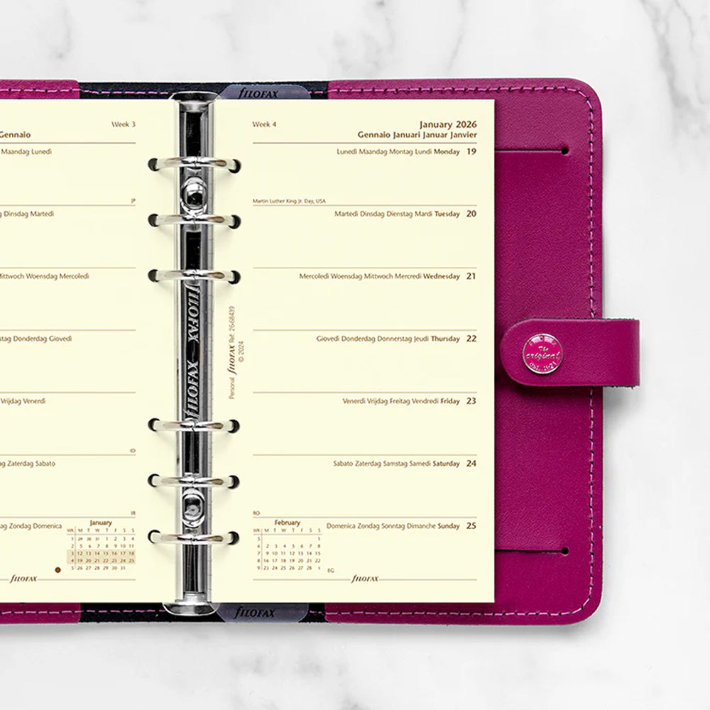 Week On One Page Diary - Personal Cotton Cream 2026 Multilanguage