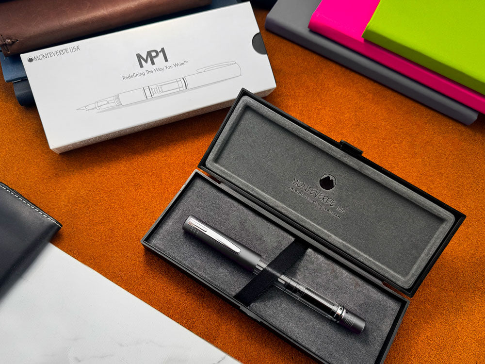 Monteverde USA® MP1 Lock-It Piston Technology Fountain Pen Coal Grey
