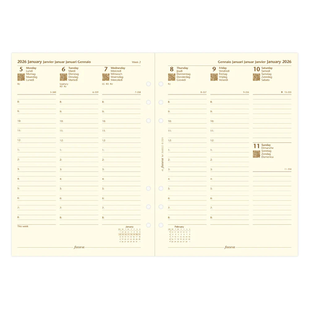 ફિલોફેક્સ વર્ટિકલ યર પ્લાનર - મીની 2023 અંગ્રેજી