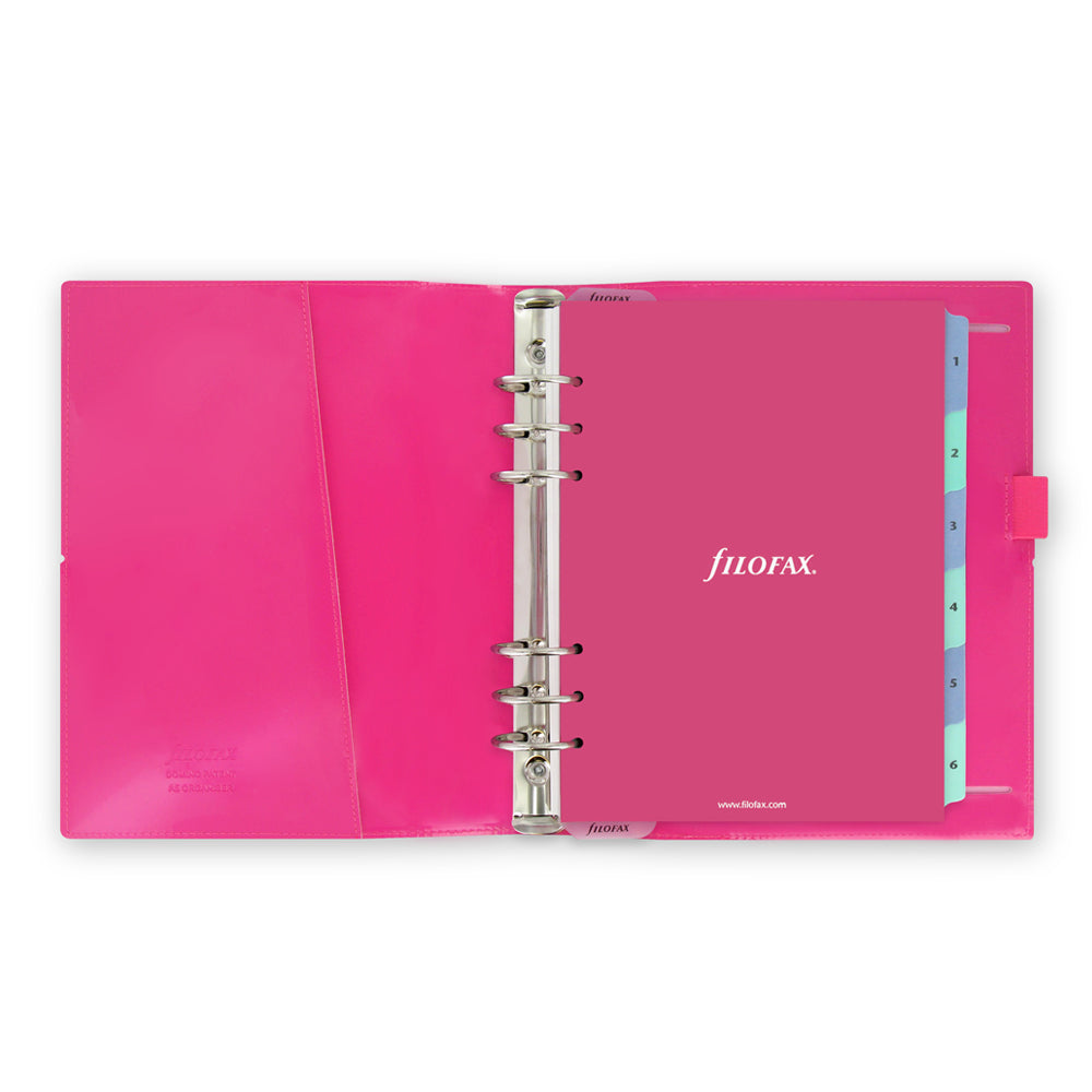 Filofax Domino Patent A5 Organiser - Hot Pink