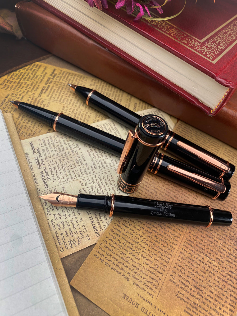 Conklin Lex Fountain Pen Set w/ 30ml Ink Bottle