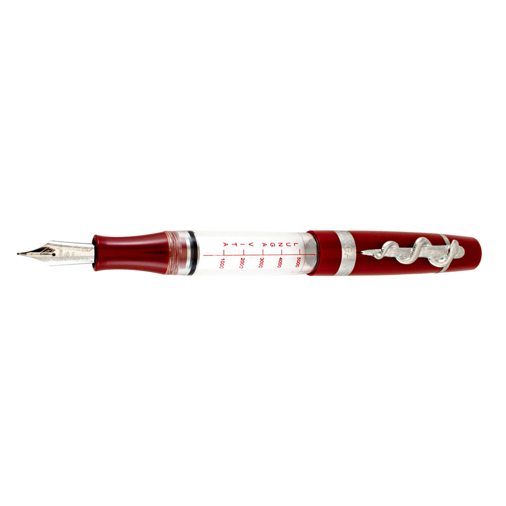 Stipula Lungavita 351pcs Limited Edition Fountain Pen Cartridge/Piston/Eye Dropper Crystal Clear - Red