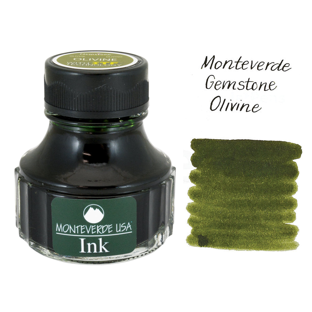 Monteverde USA Gemstone 90ml Fountain Pen Ink Bottle - Olivine