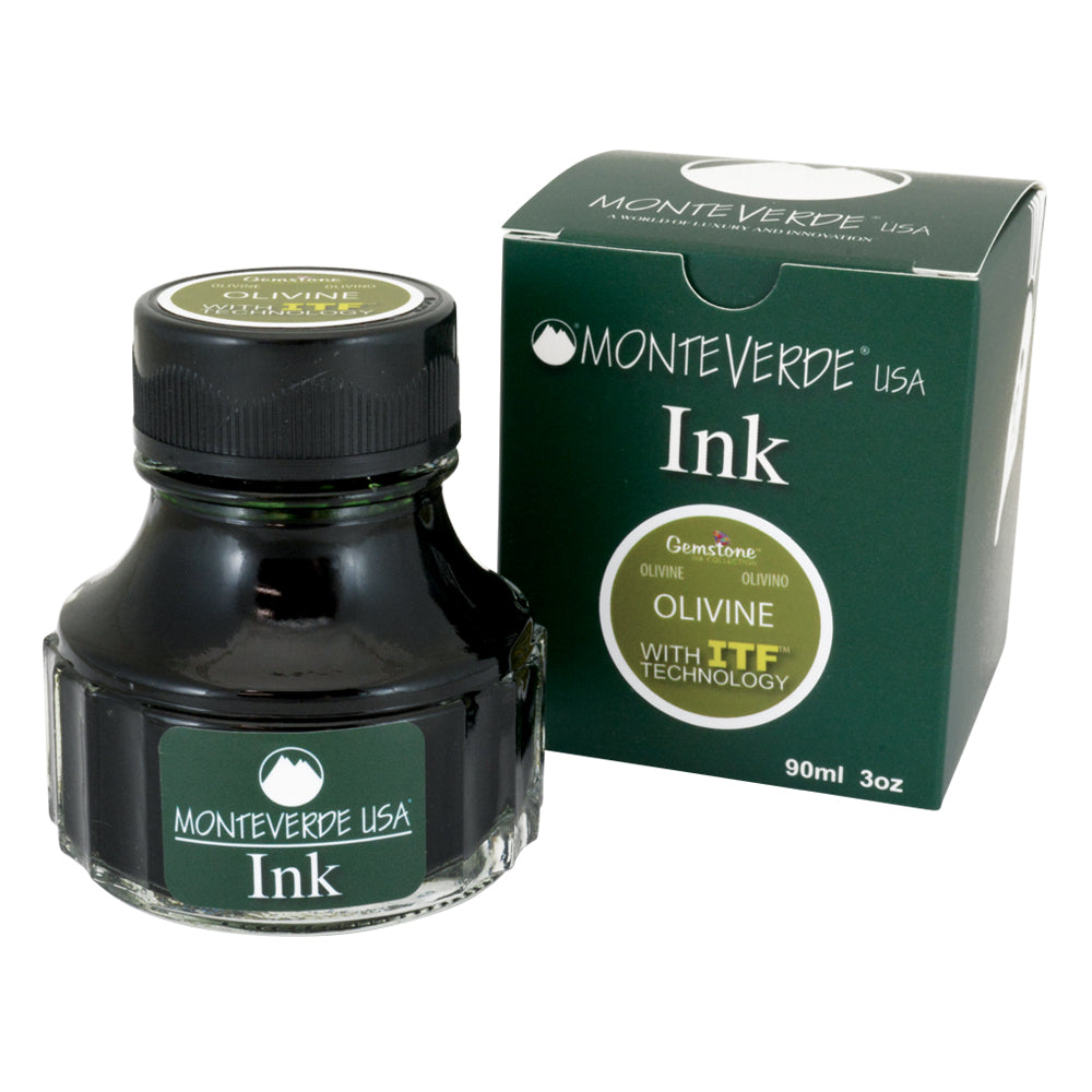 Monteverde USA Gemstone 90ml Fountain Pen Ink Bottle - Olivine