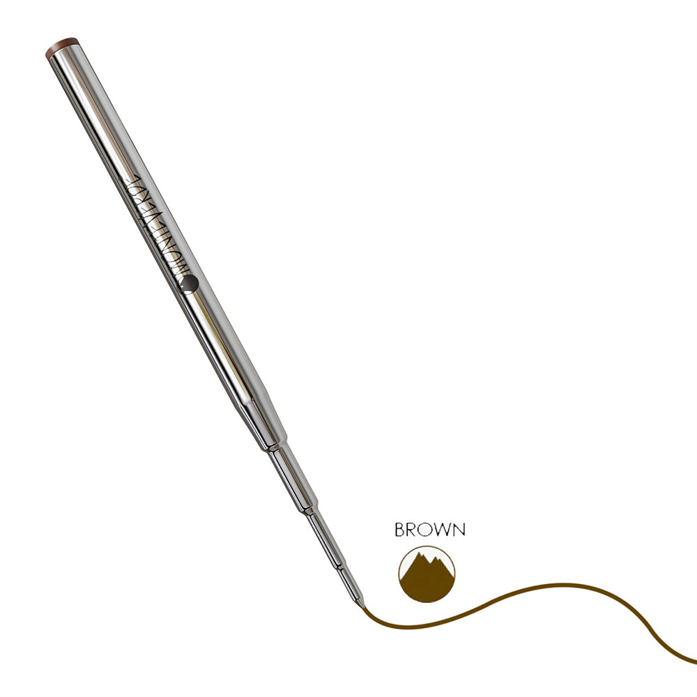 Monteverde USA Soft Roll Ballpoint Refill To Fit Montblanc Ballpoint Pens, Mediium Point, Pack of 2 Refills - Brown(M132BN)
