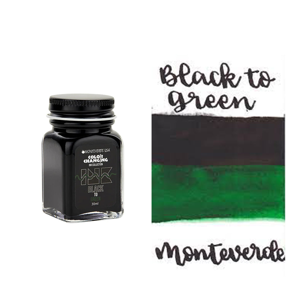 Monteverde USA® Colour Changing 30ml Ink Bottle + Changer set Black To Green