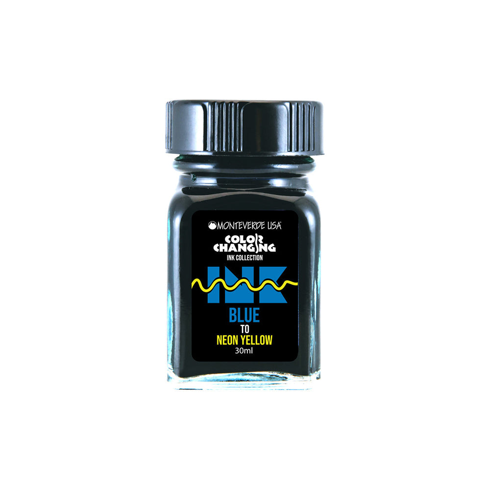 Monteverde USA® Colour Changing 30ml Ink Bottle + Changer set Blue To Neon Yellow