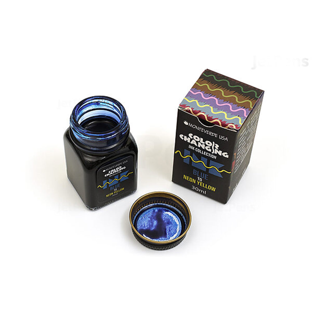 Monteverde USA® Colour Changing 30ml Ink Bottle + Changer set Blue To Neon Yellow