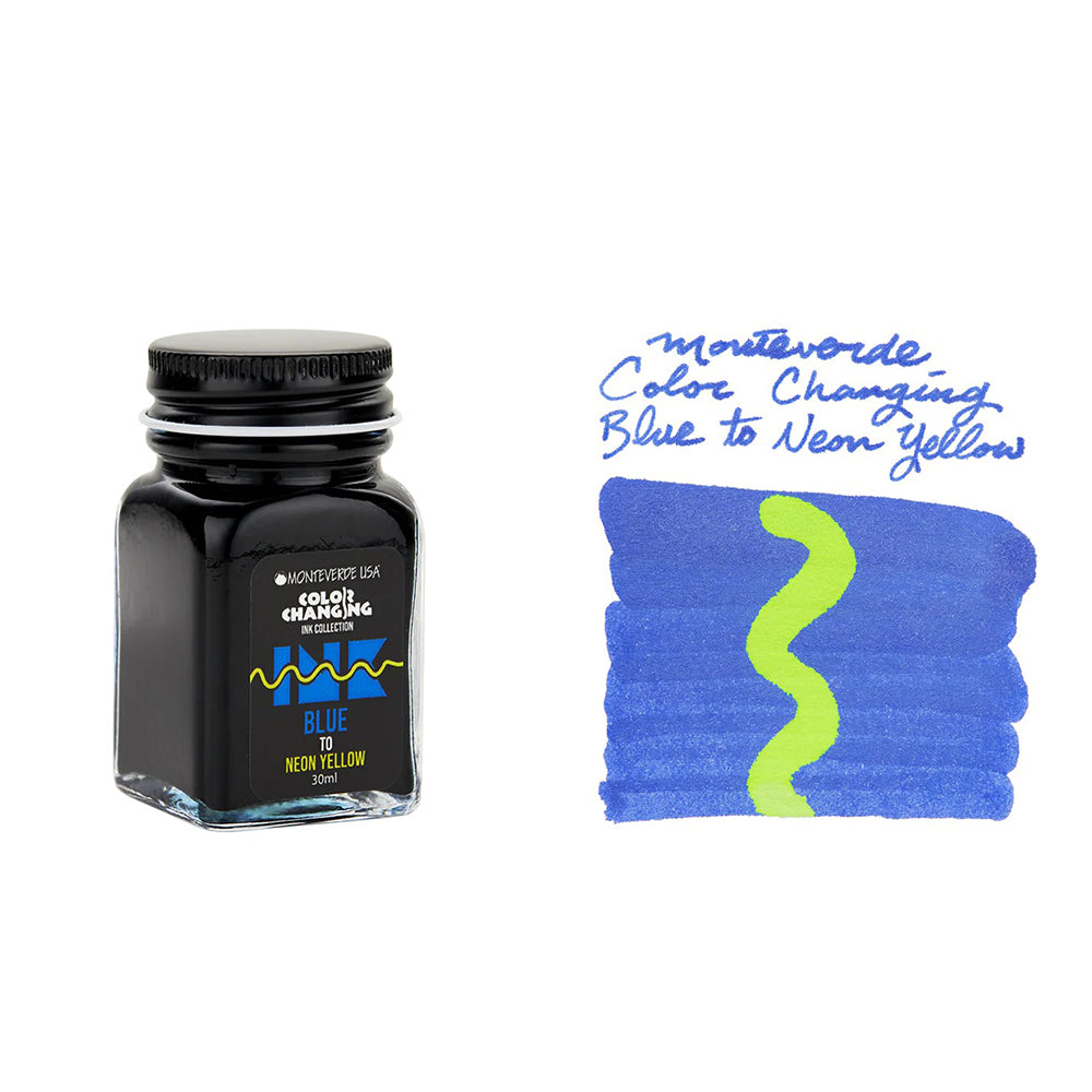 Monteverde USA® Colour Changing 30ml Ink Bottle + Changer set Blue To Neon Yellow