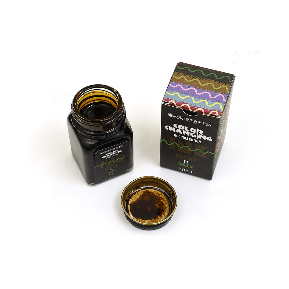Monteverde USA® Colour Changing 30ml Ink Bottle + Changer set Brown To Green