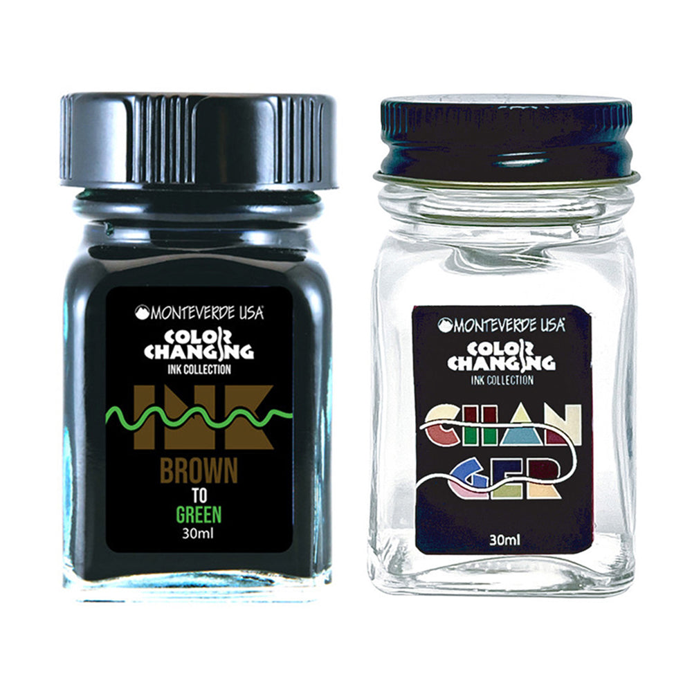 Monteverde USA® Colour Changing 30ml Ink Bottle + Changer set Brown To Green