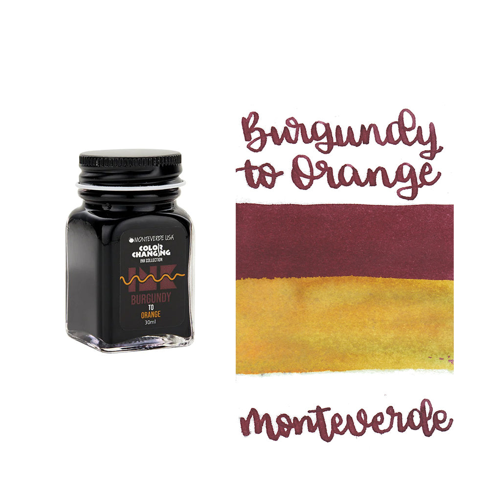 Monteverde USA® Colour Changing 30ml Ink Bottle + Changer set Burgundy To Orange