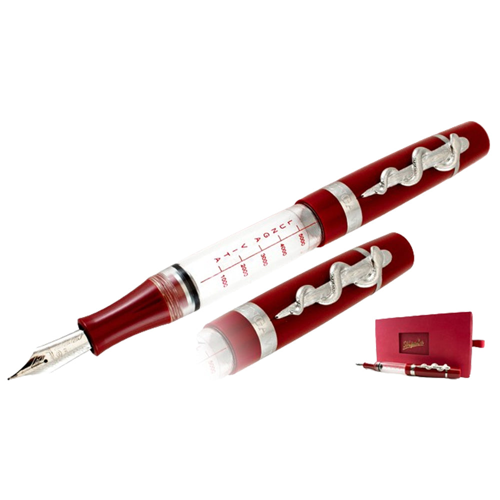 Stipula Lungavita 351pcs Limited Edition Fountain Pen Cartridge/Piston/Eye Dropper Crystal Clear - Red