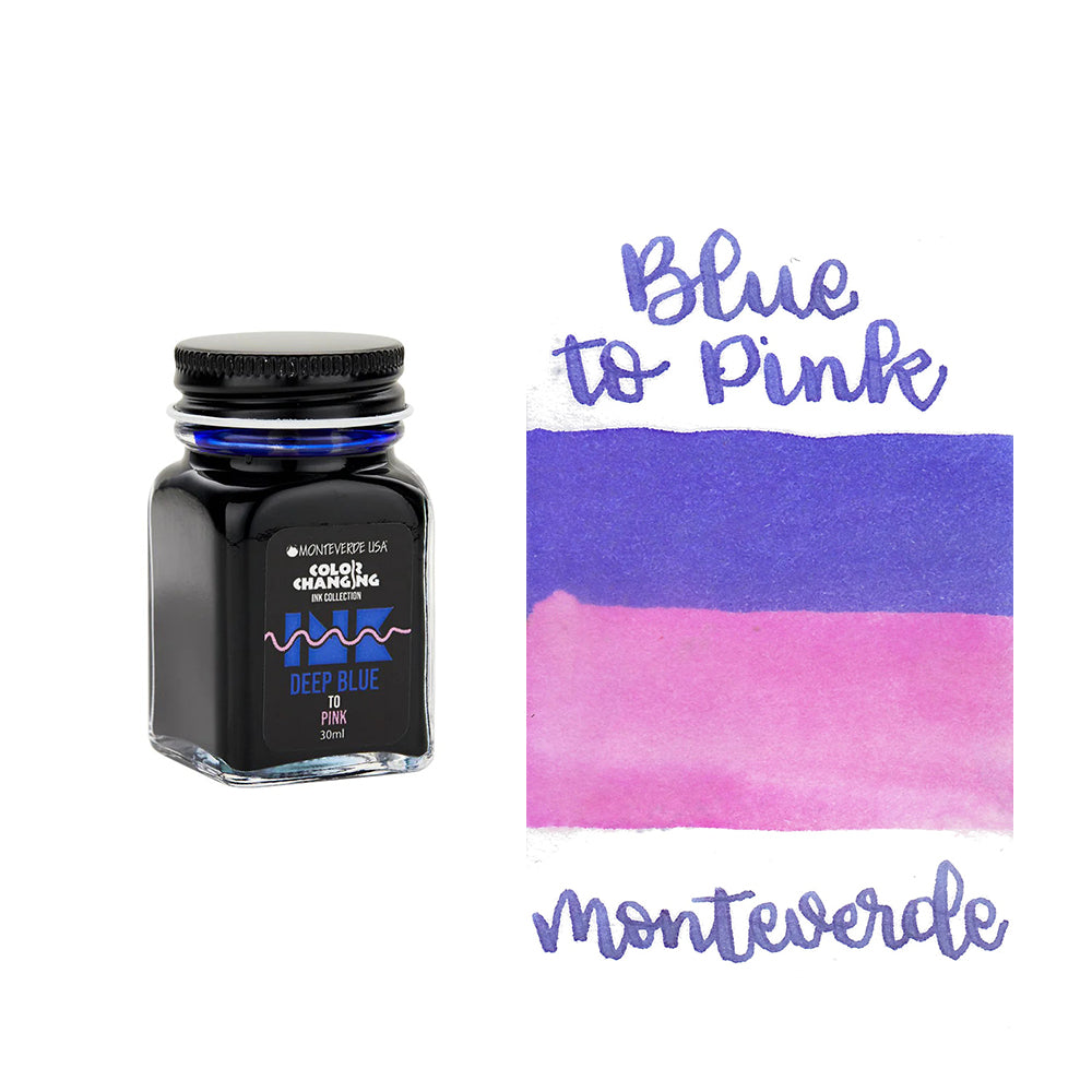 Monteverde USA® Colour Changing 30ml Ink Bottle + Changer set Deep Blue To Pink