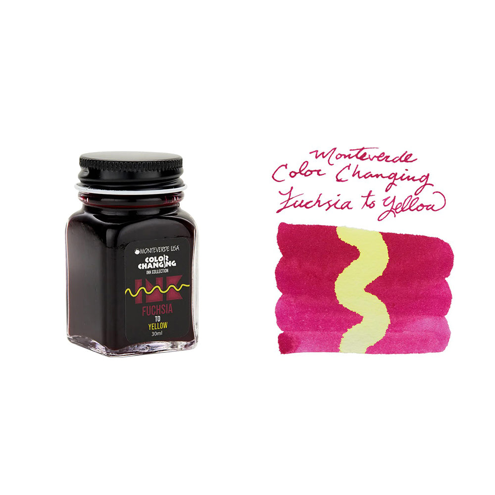 Monteverde USA® Colour Changing 30ml Ink Bottle + Changer set Fuchsia To Yellow