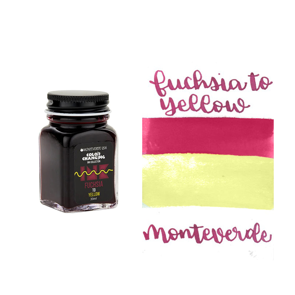 Monteverde USA® Colour Changing 30ml Ink Bottle + Changer set Fuchsia To Yellow