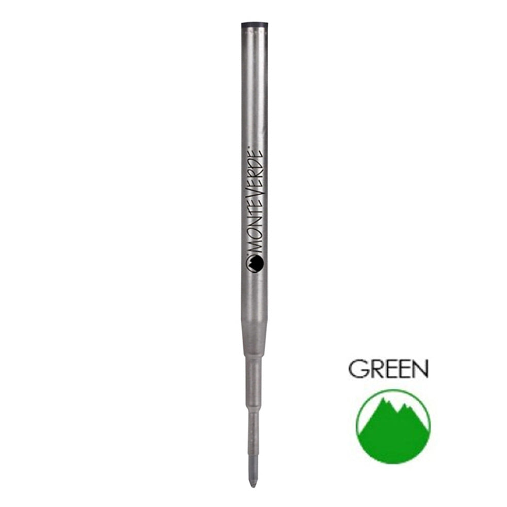 Monteverde USA Soft Roll Ballpoint Refill To Fit Montblanc Ballpoint Pens, Mediium Point, Pack of 2 Refills - Green(M132GN)