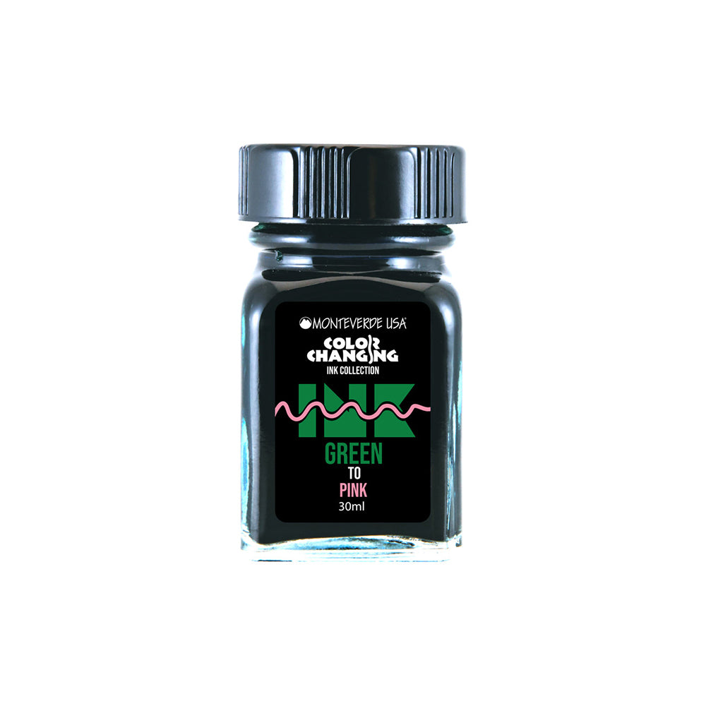 Monteverde USA® Colour Changing 30ml Ink Bottle + Changer set Green To Pink