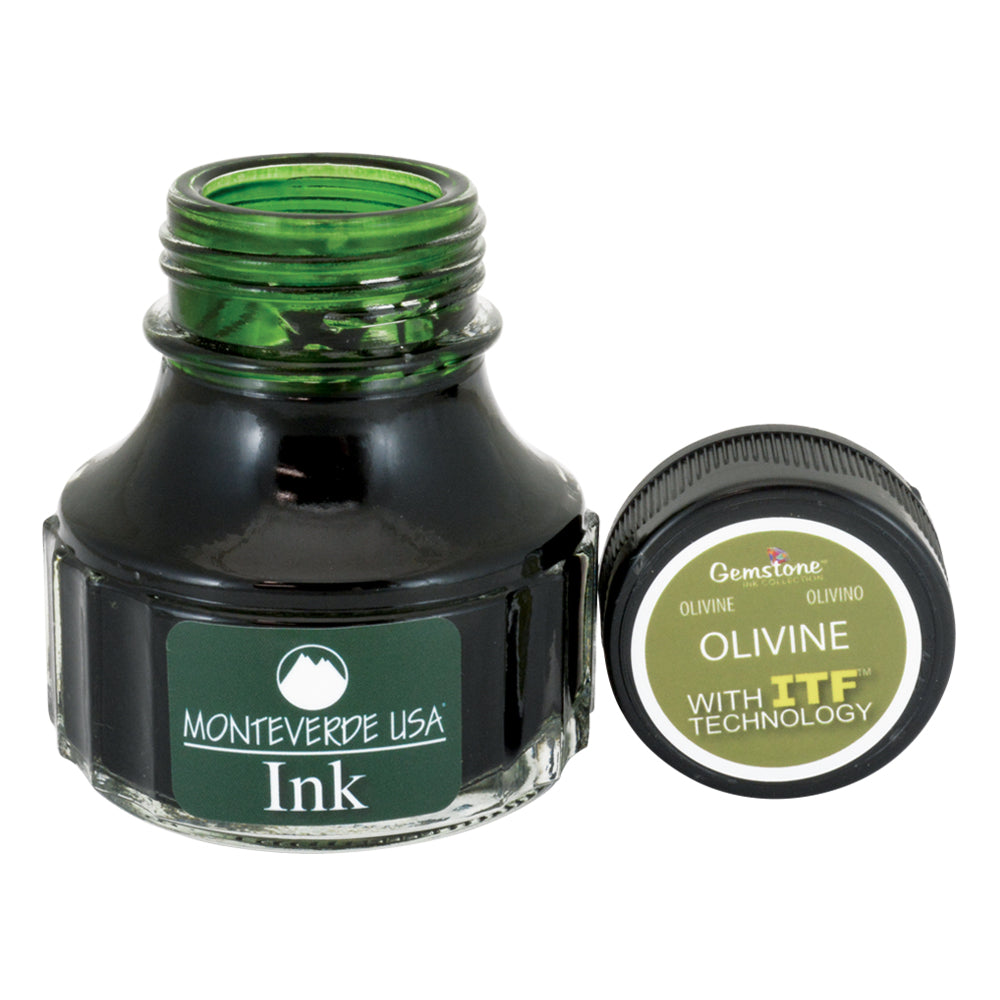 Monteverde USA Gemstone 90ml Fountain Pen Ink Bottle - Olivine