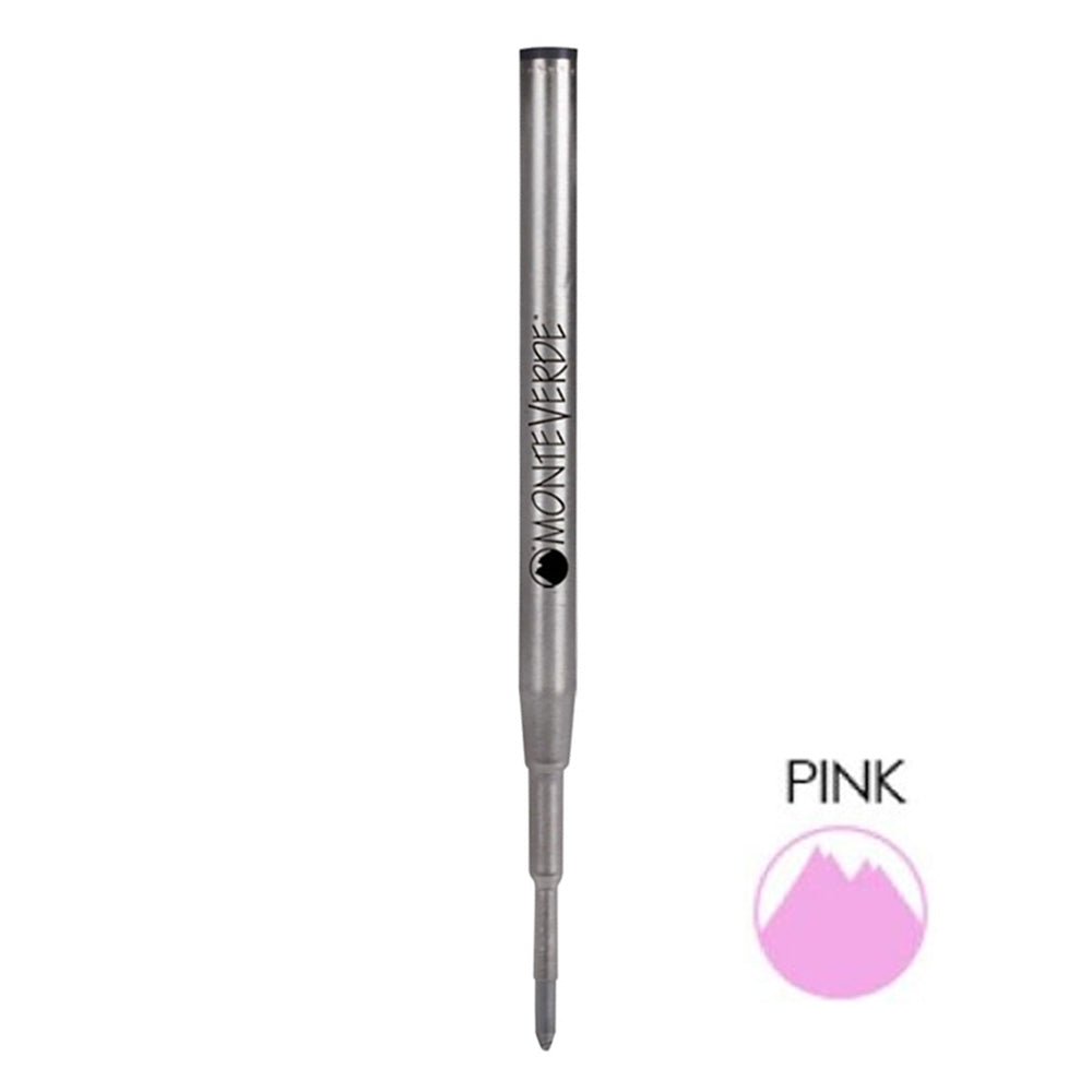 Monteverde USA Soft Roll Ballpoint Refill To Fit Montblanc Ballpoint Pens, Mediium Point, Pack of 2 Refills - Pink(M132PK)