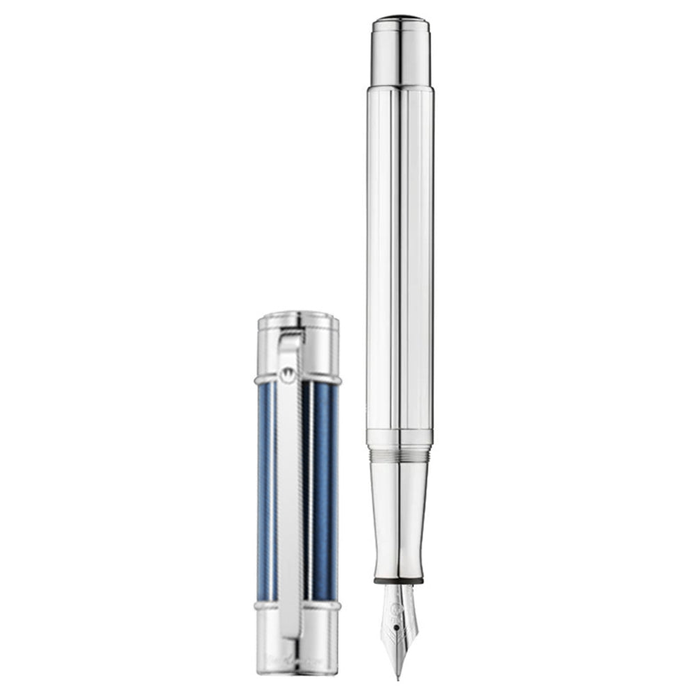 Waldmann Commander 23 Multilayered Brillant Midnight Blue Lacquer Fountain Pen With Steel Nib