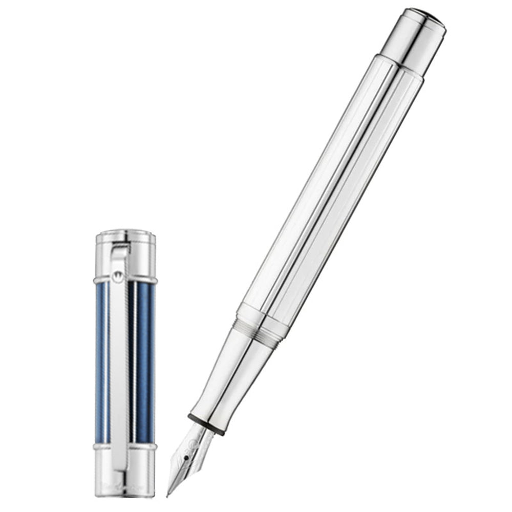 Waldmann Commander 23 Multilayered Brillant Midnight Blue Lacquer Fountain Pen With Steel Nib