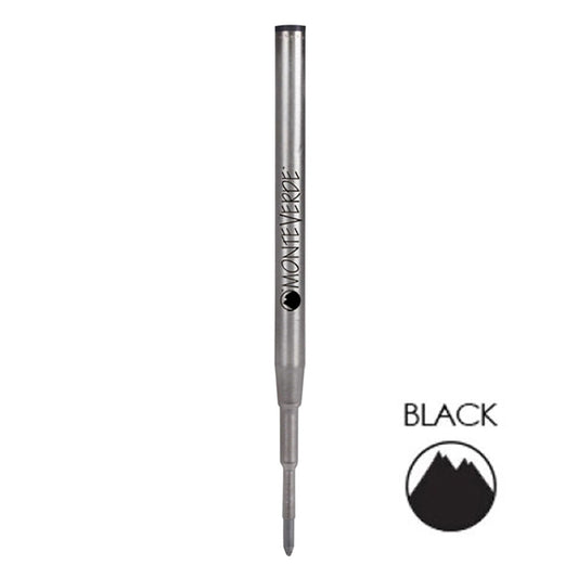 Monteverde USA Soft Roll Ballpoint Refill To Fit Montblanc Ballpoint Pens, Mediium Point, Pack of 2 Refills - Black(M132BK)