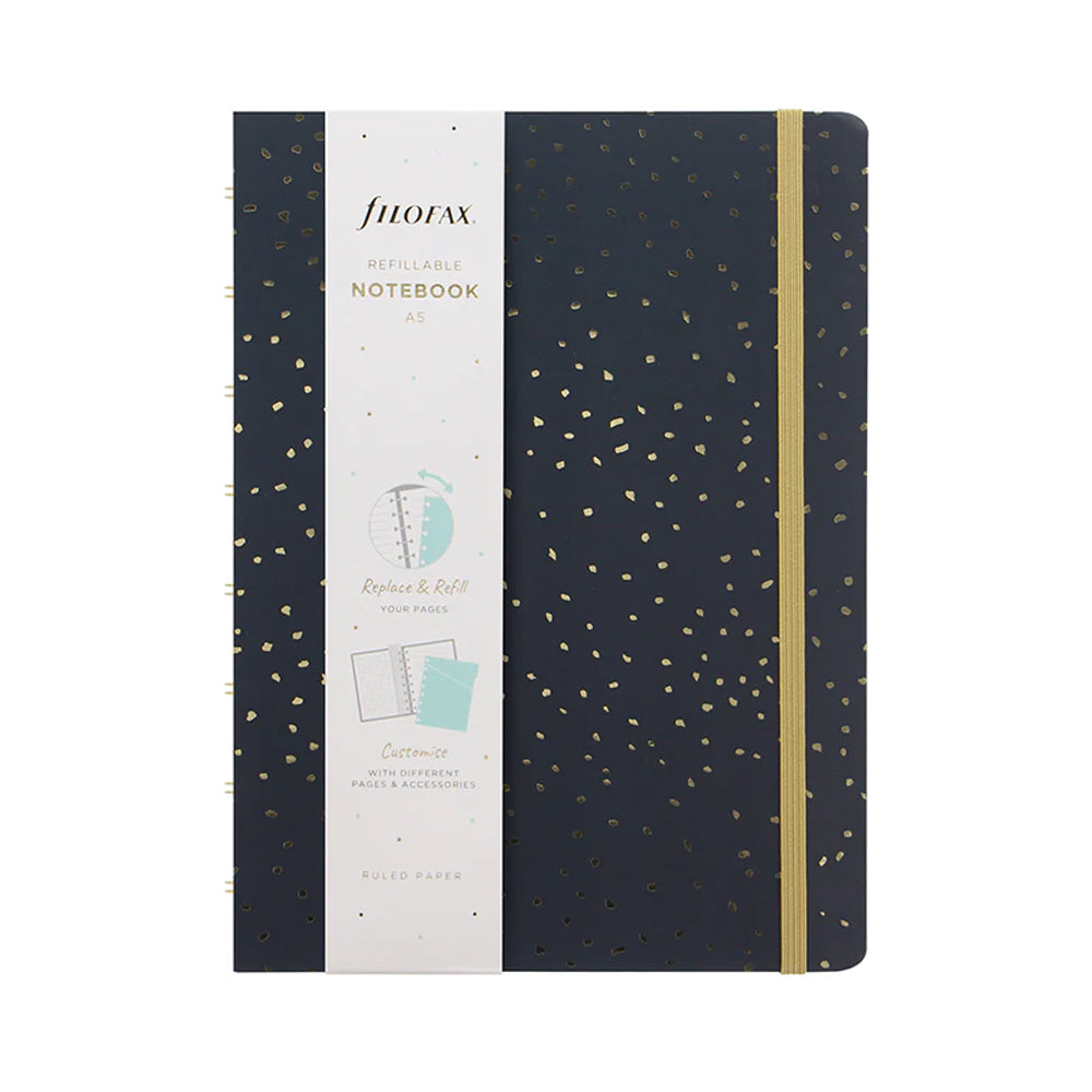 Filofax Confetti A5 Refillable Notebook Charcoal