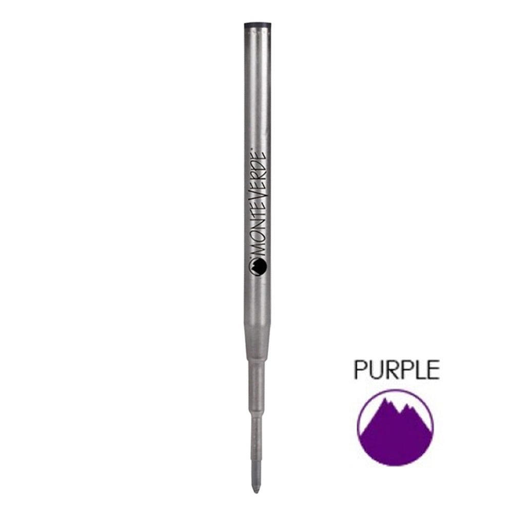 Monteverde USA Soft Roll Ballpoint Refill To Fit Montblanc Ballpoint Pens, Mediium Point, Pack of 2 Refills - Purple(M132PL)