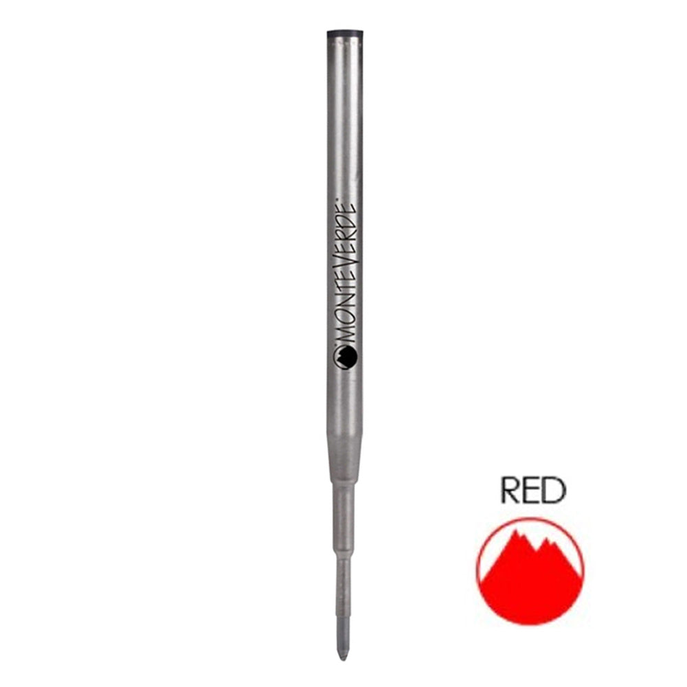 Monteverde USA Soft Roll Ballpoint Refill To Fit Montblanc Ballpoint Pens, Mediium Point, Pack of 2 Refills - Red(M132RD)