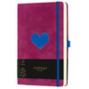 Castelli Milano Velluto Heart Medium Notebook - Fuchsia