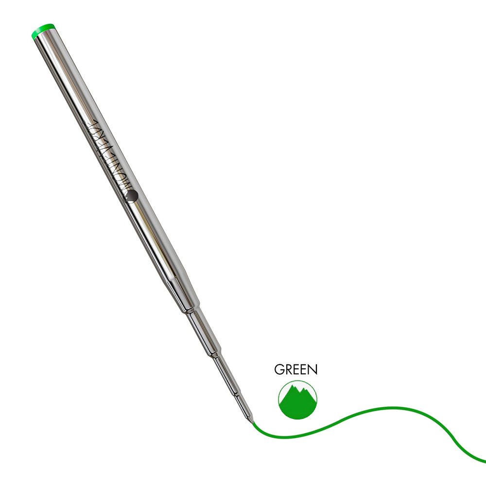 Monteverde USA Soft Roll Ballpoint Refill To Fit Montblanc Ballpoint Pens, Mediium Point, Pack of 2 Refills - Green(M132GN)