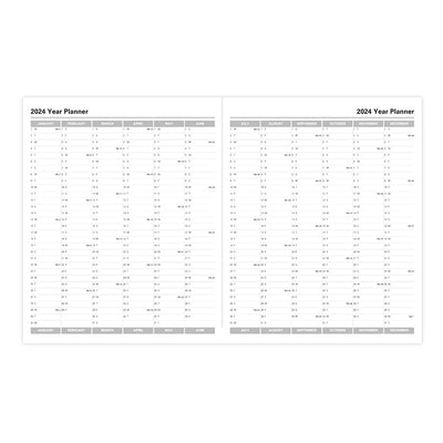 Letts of London Standard Quarto Week to View Diary with Appointments 2024 - Red