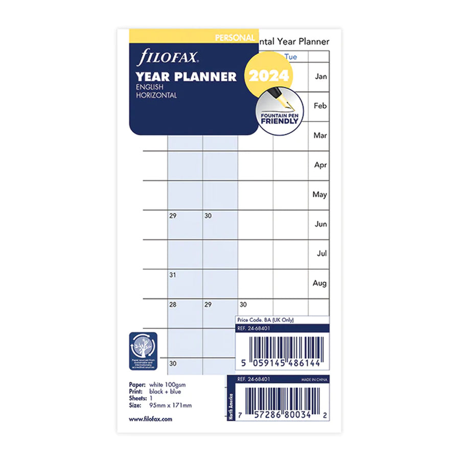 Filofax 2024 Mini One Day on A Page with Appointments Planner - Cotton Cream Multilanguage